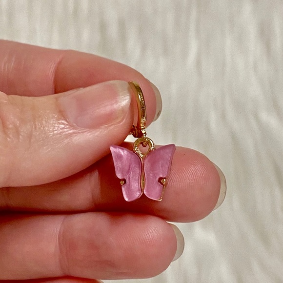 2 Piece Butterfly Charm Drop Earrings - Picture 4 of 8